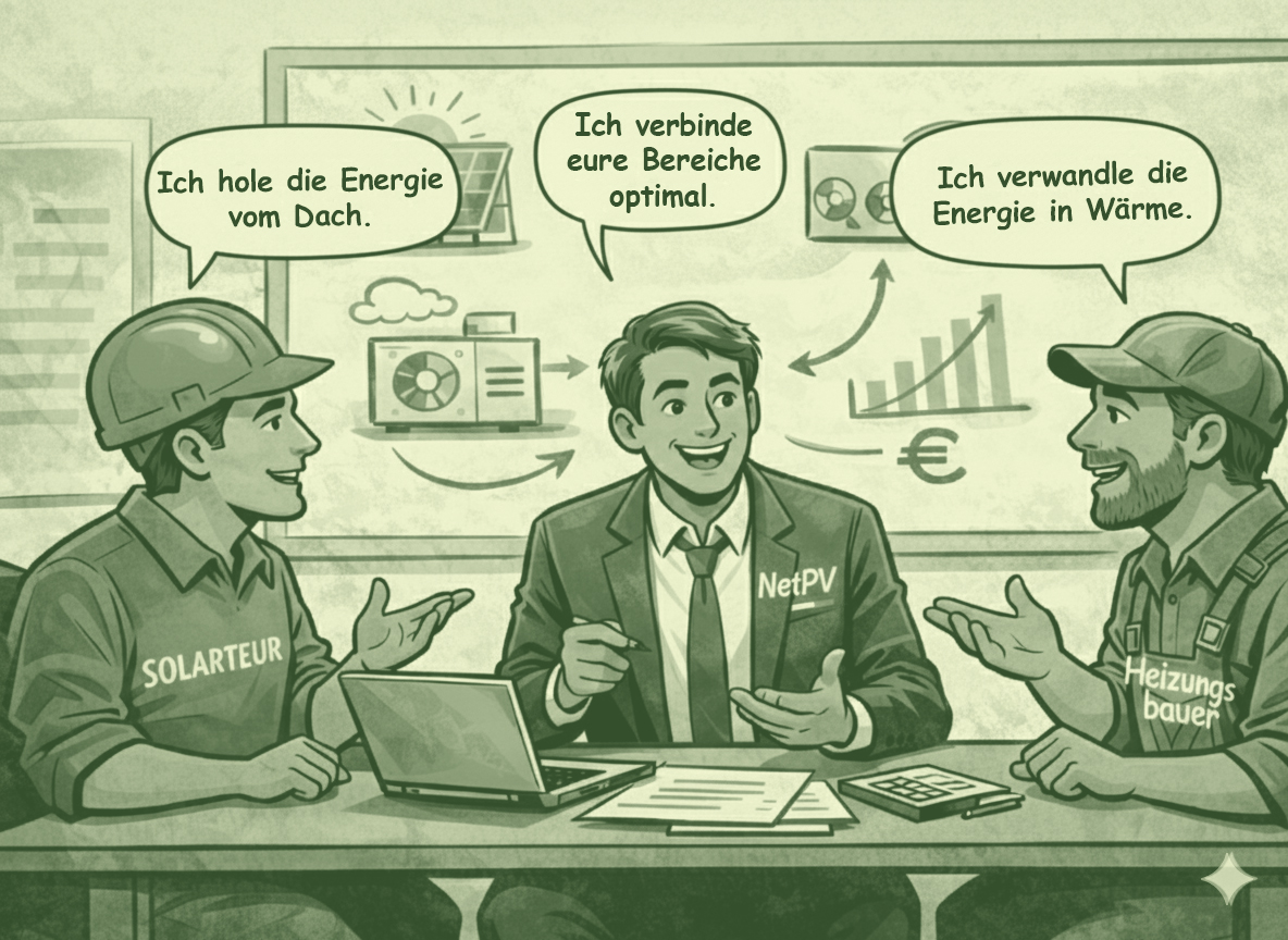 Comic mit drei Männern, die an einem Tisch sitzen und sprechen